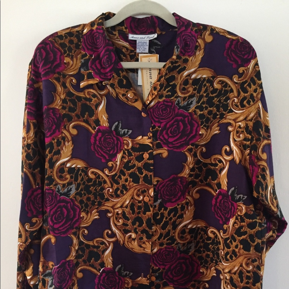 Washable 100% Silk, Anna and Frank Button-down Top